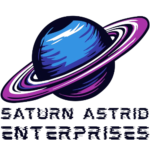 Logo tvrtke Saturn Astrid Enterprises – stilizirani planet Saturn s prstenovima